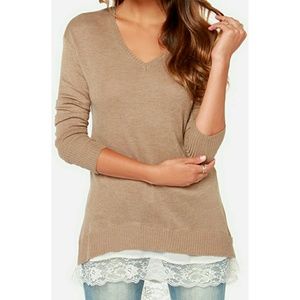 Lulu's Small High-Low Brown Sweater